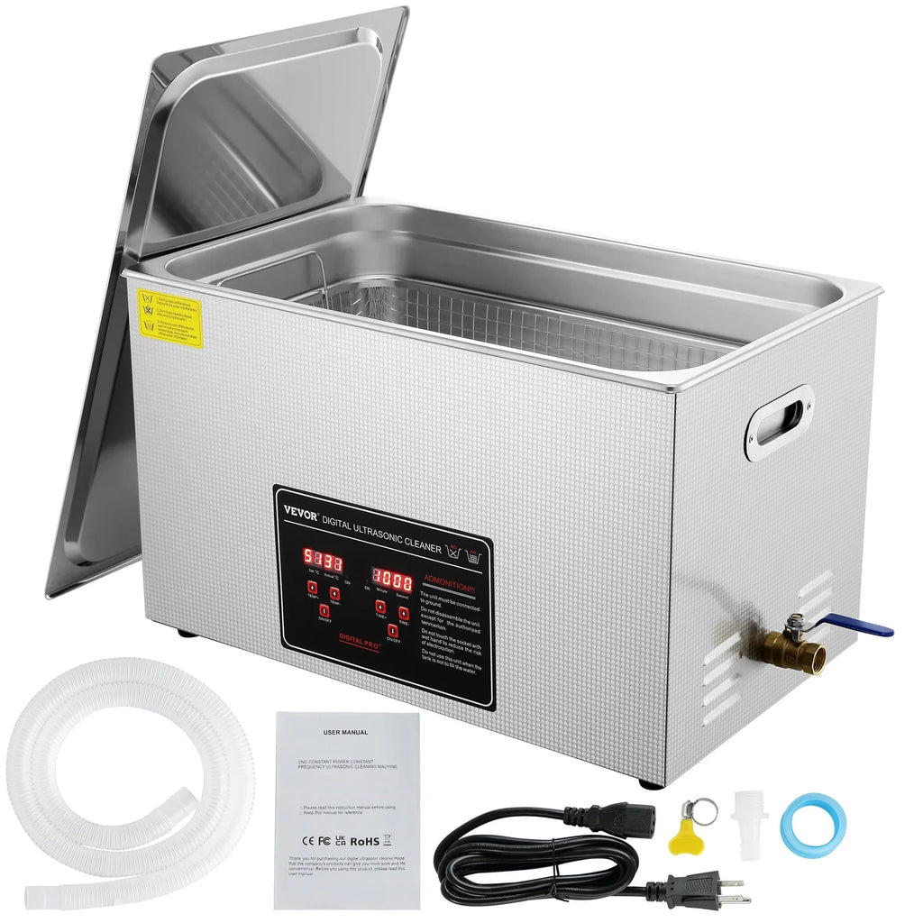 for Watch 30L Timer 752W Ultrasonic Instruments Glass Certified Professional Jewelry FCC Coin 304 Industrial Grade Cleaner Digital BENTISM Heating Sonic CE with Large RoHS Cleaner Cleaner Ring