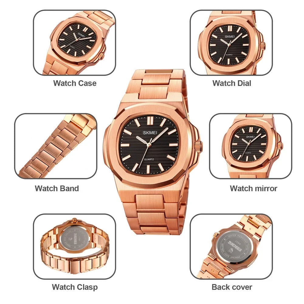 Luxury Watch Steel Business Gold Male For Men Gift Wristwatch Quartz