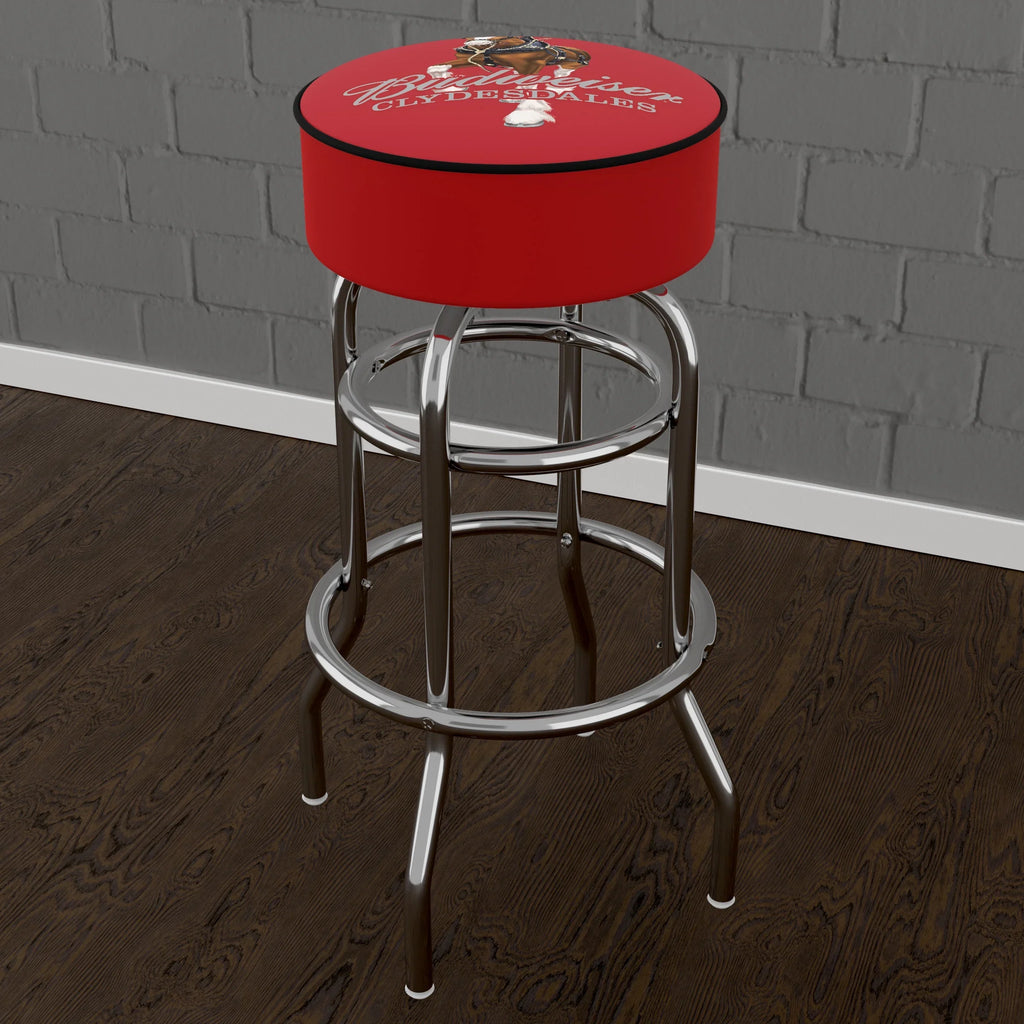 Stool Clydesdale - Red Budweiser Swivel Padded Bar