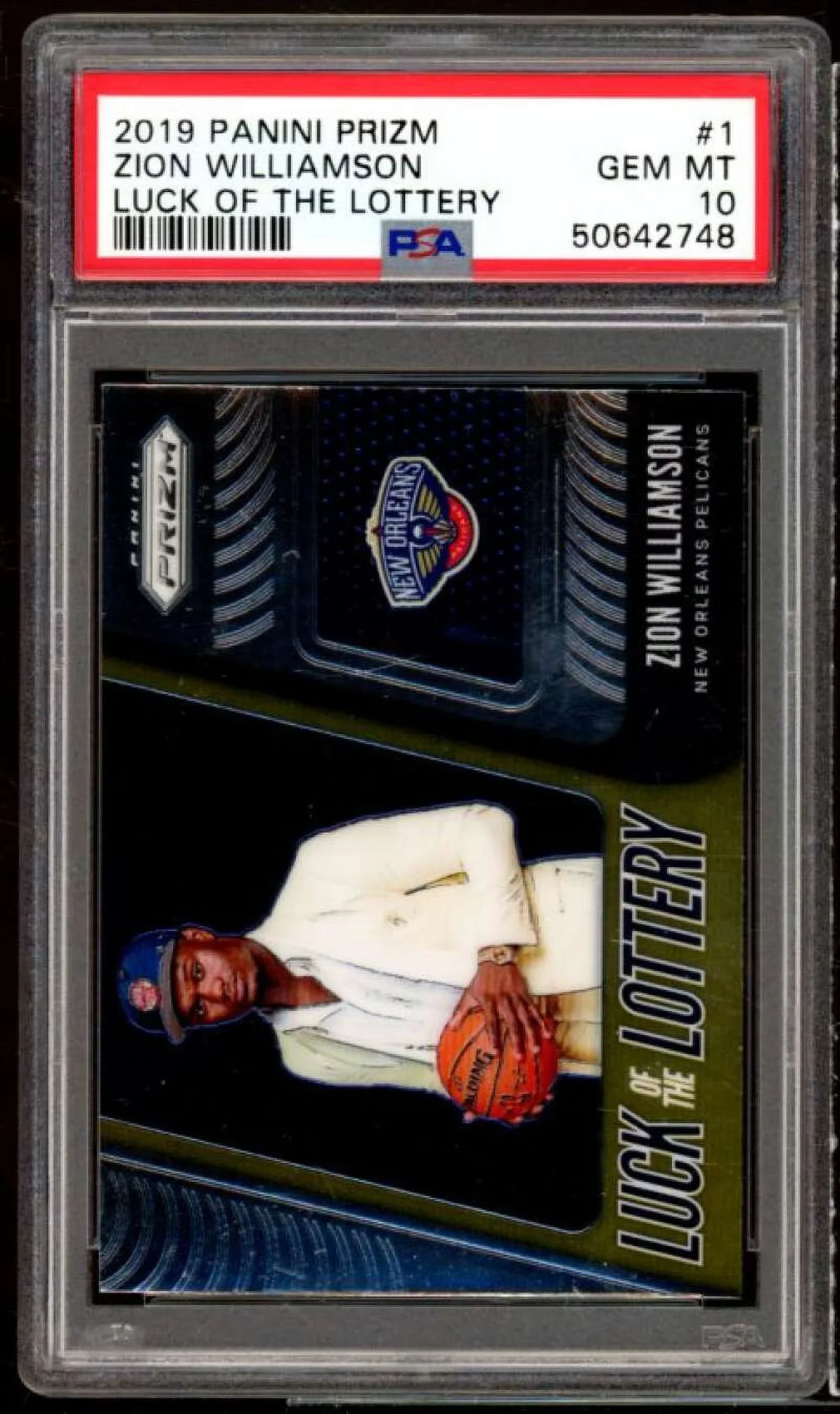 Lottery Williamson Zion PSA Panini 2019-20 The Prizm Card #1 10 Rookie Luck Of