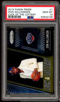 Lottery Williamson Zion PSA Panini 2019-20 The Prizm Card #1 10 Rookie Luck Of