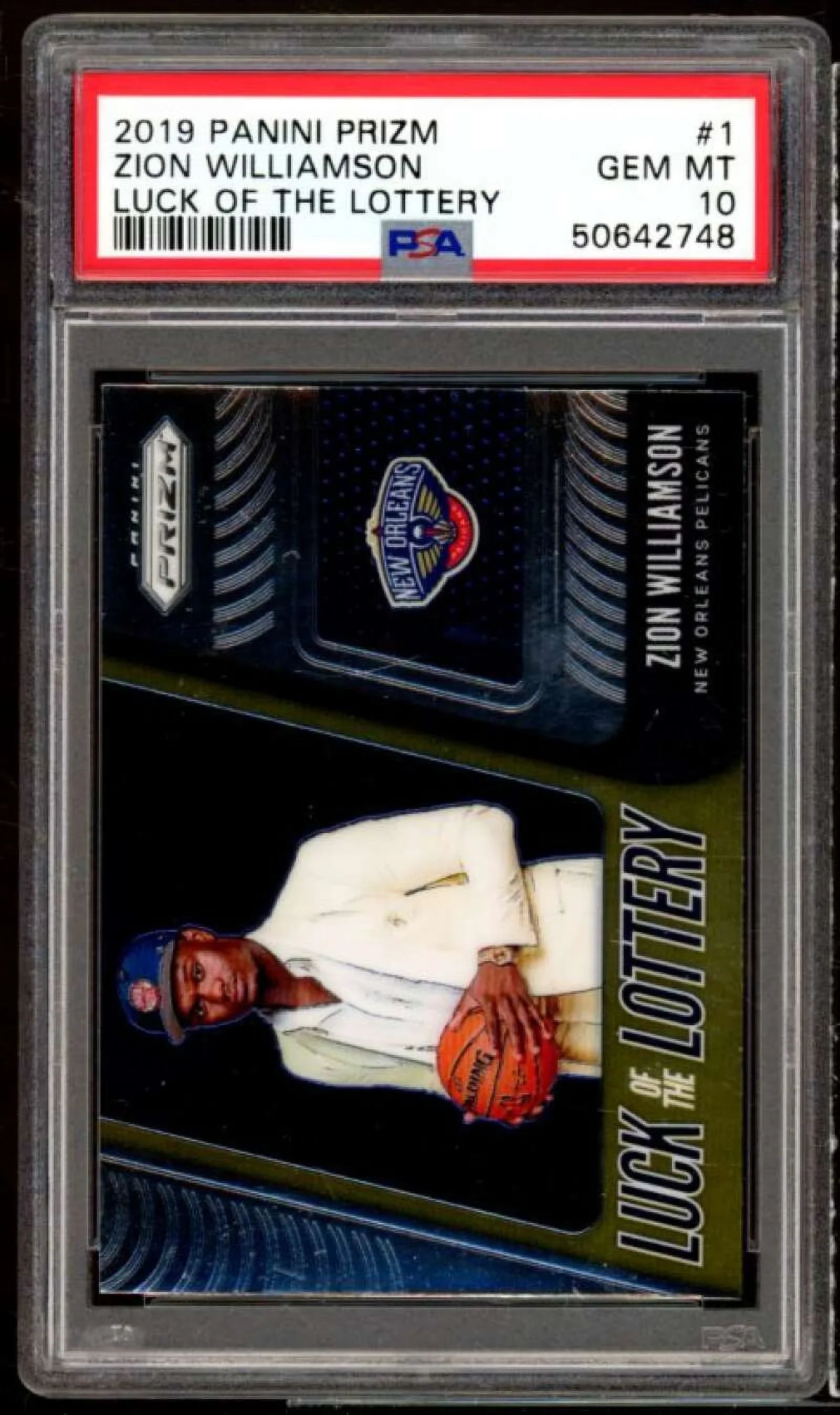 Lottery Williamson Zion PSA Panini 2019-20 The Prizm Card #1 10 Rookie Luck Of