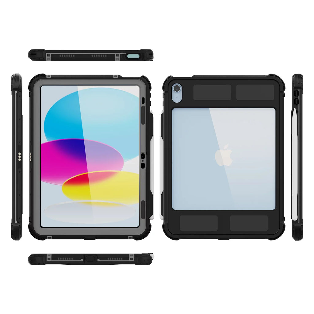 Screen Bracket Case Pencil Kickstand 10.9" Protector Underwater IP68 (2022) iPad Dustproof Shockproof with Waterproof Case Swivel Holder 10th for Genetation Protective Strap Carrying Rugged K-Lion