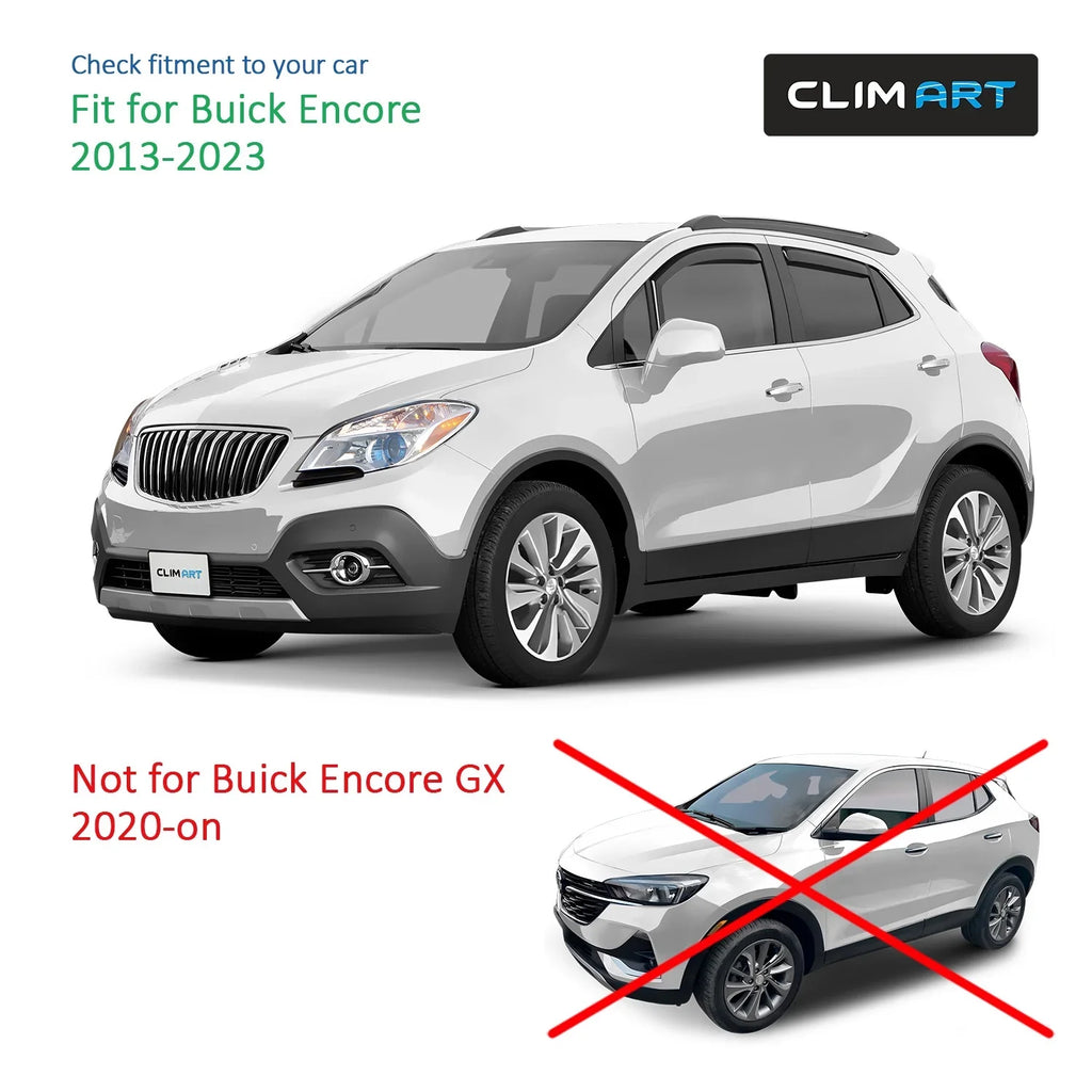in-Channel Deflector, for 613268 Vent Visors, 2013-2023, Durable ART - Window Incredibly Deflectors, Vent pcs. Window Buick Original CLIM Encore Rain Guards 4