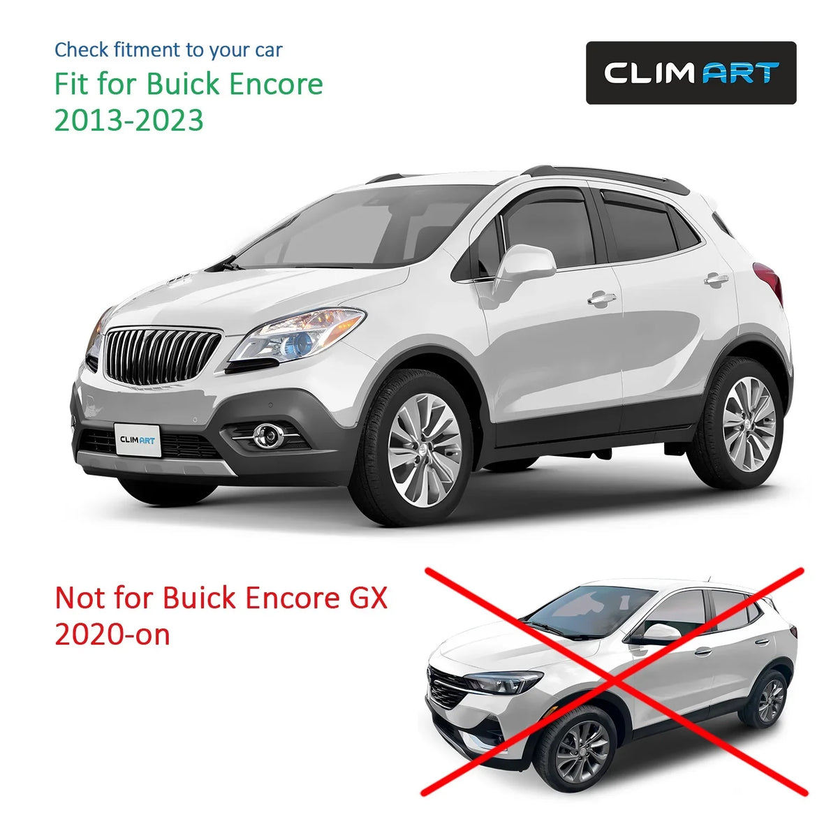 in-Channel Deflector, for 613268 Vent Visors, 2013-2023, Durable ART - Window Incredibly Deflectors, Vent pcs. Window Buick Original CLIM Encore Rain Guards 4