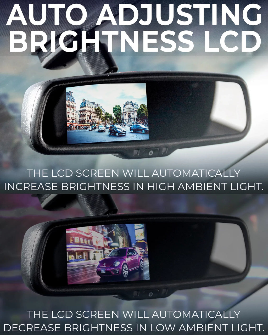 Master for Safety Waterproof Screen with Enhanced Universal Kit OEM Fit Mirror + 4.3” LCD View Camera - Rear Tailgaters Car Backup 170°