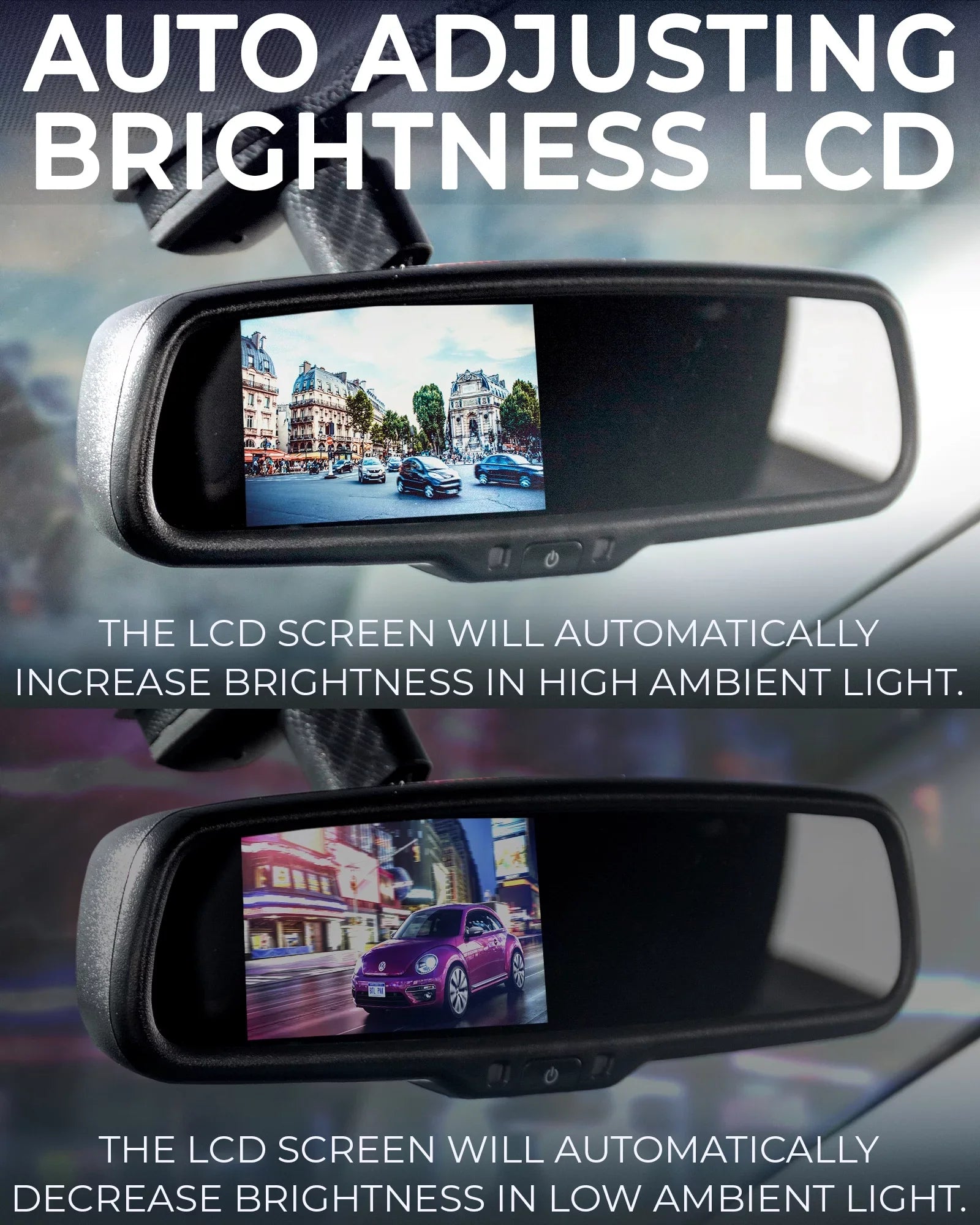 Master for Safety Waterproof Screen with Enhanced Universal Kit OEM Fit Mirror + 4.3” LCD View Camera - Rear Tailgaters Car Backup 170°