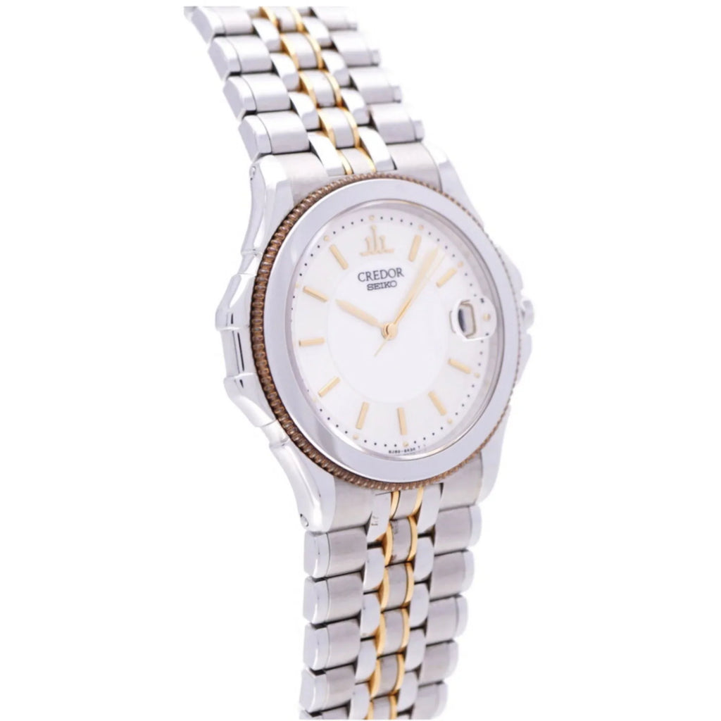 Seiko watch (Fair) Pacific 8J82-6A20 silver/gold Credor quartz Pre-Owned K18/SS