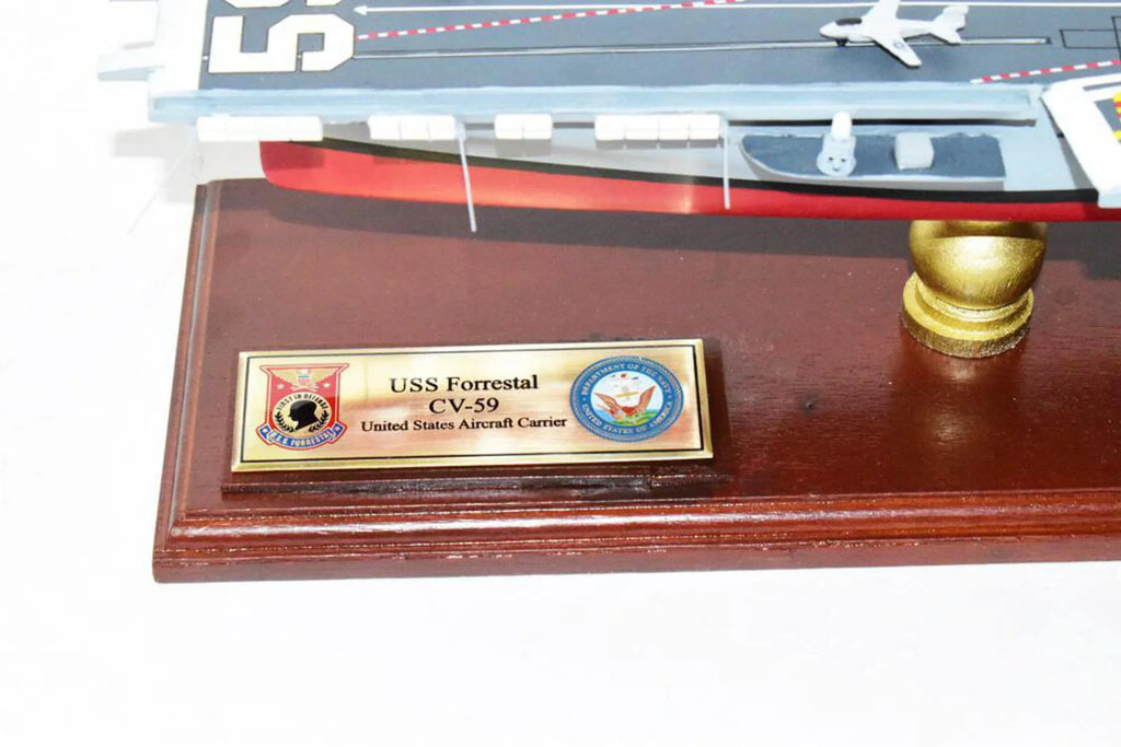 Carrier Model,Forrestal Aircraft Model,Navy,Scale Class,Mahogany Forrestal CV-59 USS