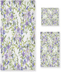 Towels Quick Towel Spa Set 1 & of Towels, Washcloth) Highly Towel, Bathroom Flowers Purple Hand Bathroom 3, Set Bath Towels Soft Beach Dry Wellsay for Absorbent 1 (1 Set Bath