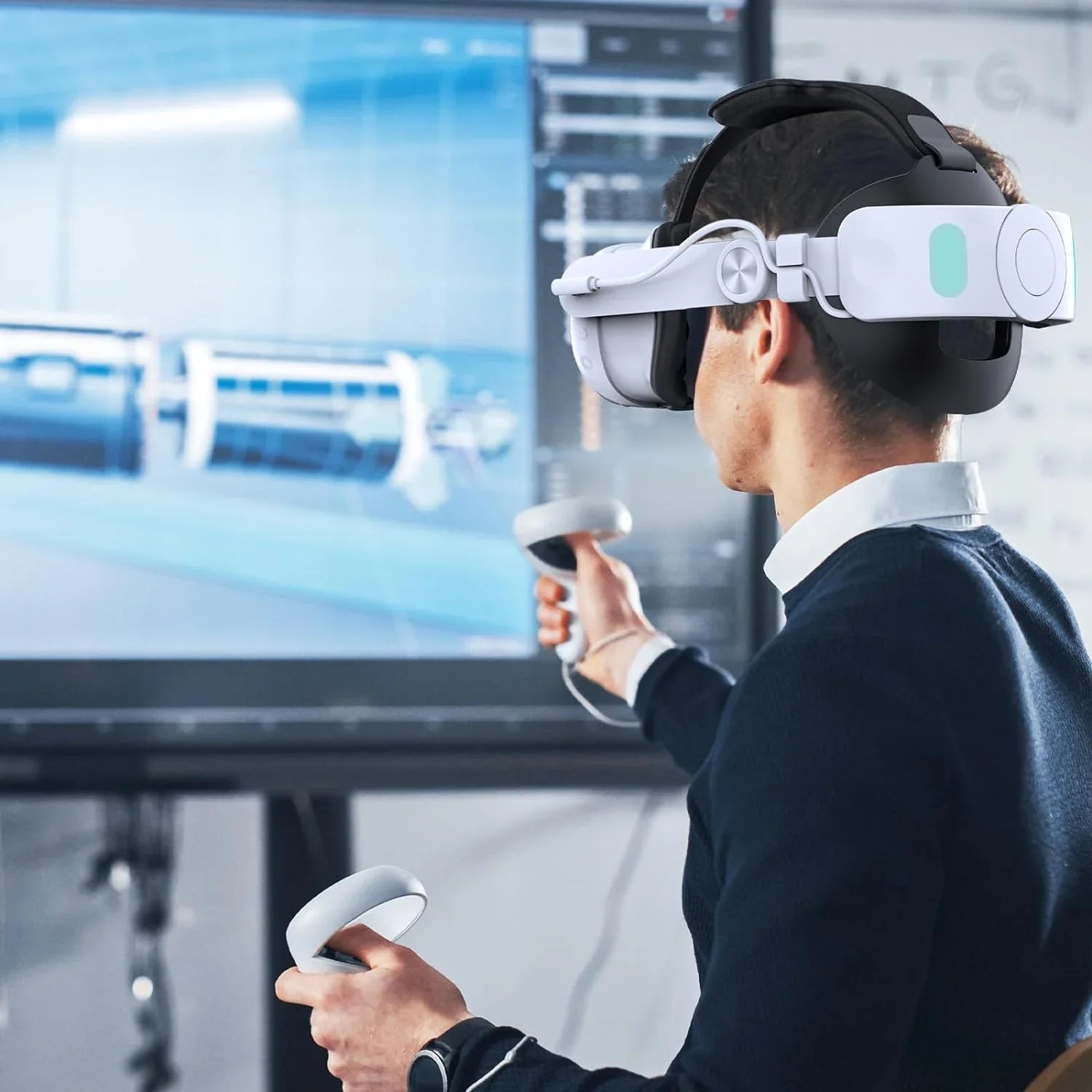 VR Extend to Adjustable Pressure & Meta Elite Reduce Quest Battery Playtime-for Quest with 5300mAh Strap, 3 Meta Accessories for Strap Pack 3, Battery Head
