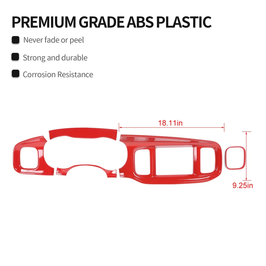 Dash for Trim Board Covers CheroCar Interior Charger Dodge Center Console 2015-2022,Red