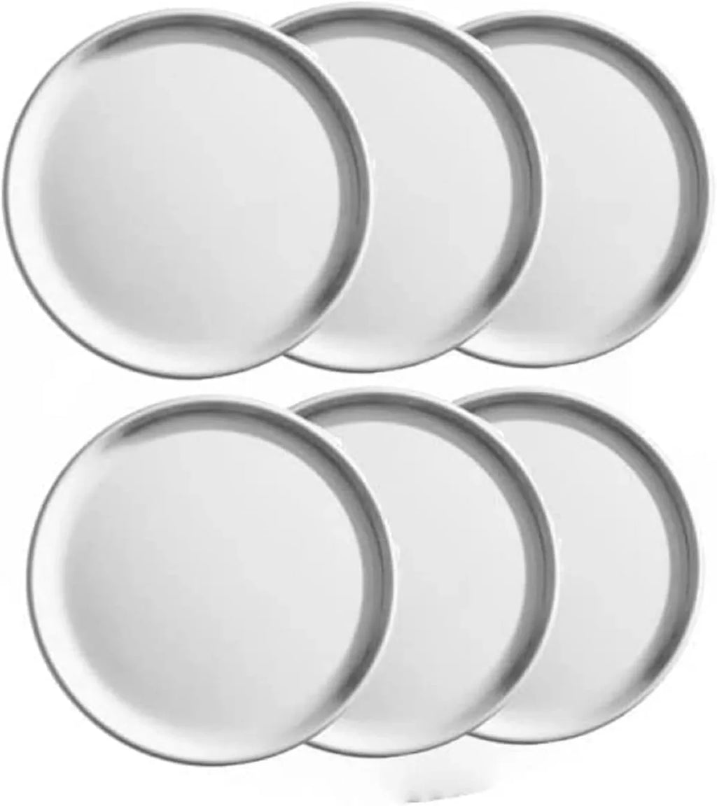 Set Coupe Tray of Pizza Home Kitchen 13” Style Round & Pan Bakeware Tray TrueCraftware- Pizza Baking for Baking Tray Restaurants Tray Pizza Pan 6 Round Aluminum Pizzeria -
