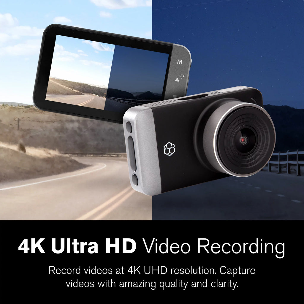 150 Lense, Mode Angle UHD with Roadcam Screen, GPS 4K App, Wide Record Dynamic Pro High Degree and Park Technology Range with G-Sensor LCD Yada for Day/Night. 3" Resolution