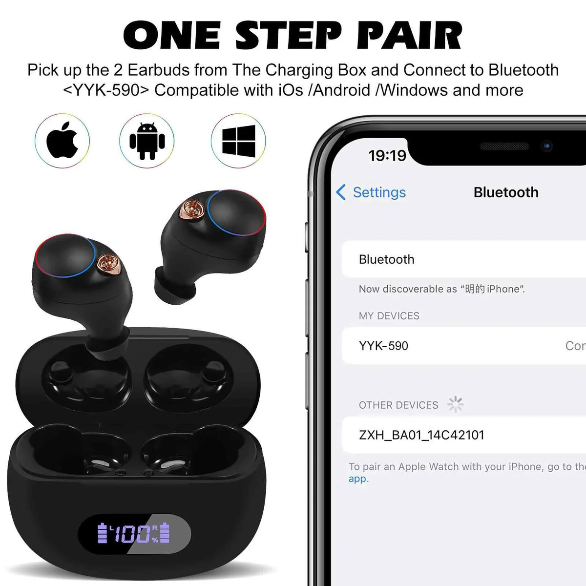 Balanced, Connection, Earbuds Dual Water Case, Black, Resistance, Connect, Lenovo K10 Compatible Bluetooth Charging IPX5 UrbanX Boost + 5.2 Plus Wireless Bluetooth Bass with True