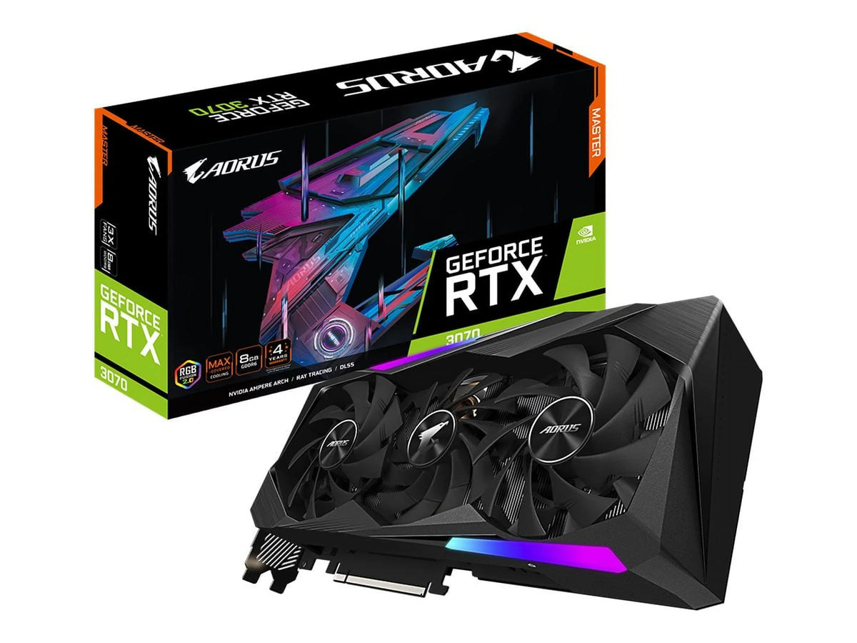 AORUS x16 (rev. 4.0 GF 3 8 8G - PCIe Graphics RTX - GB Gigabyte HDMI 3 GDDR6 MASTER 3070 card 3070 x GeForce RTX DisplayPort, x - 1.1) - -