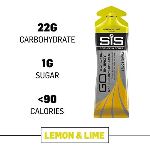 Lime for Energy Athletes, 2 Gels Carbohydrates, Fast Performance Running, Cycling, & for Lemon Isotonic Acting Gels, Triathlon, Endurance Nutrition SPORT SCIENCE IN Sport & Energy - 22g