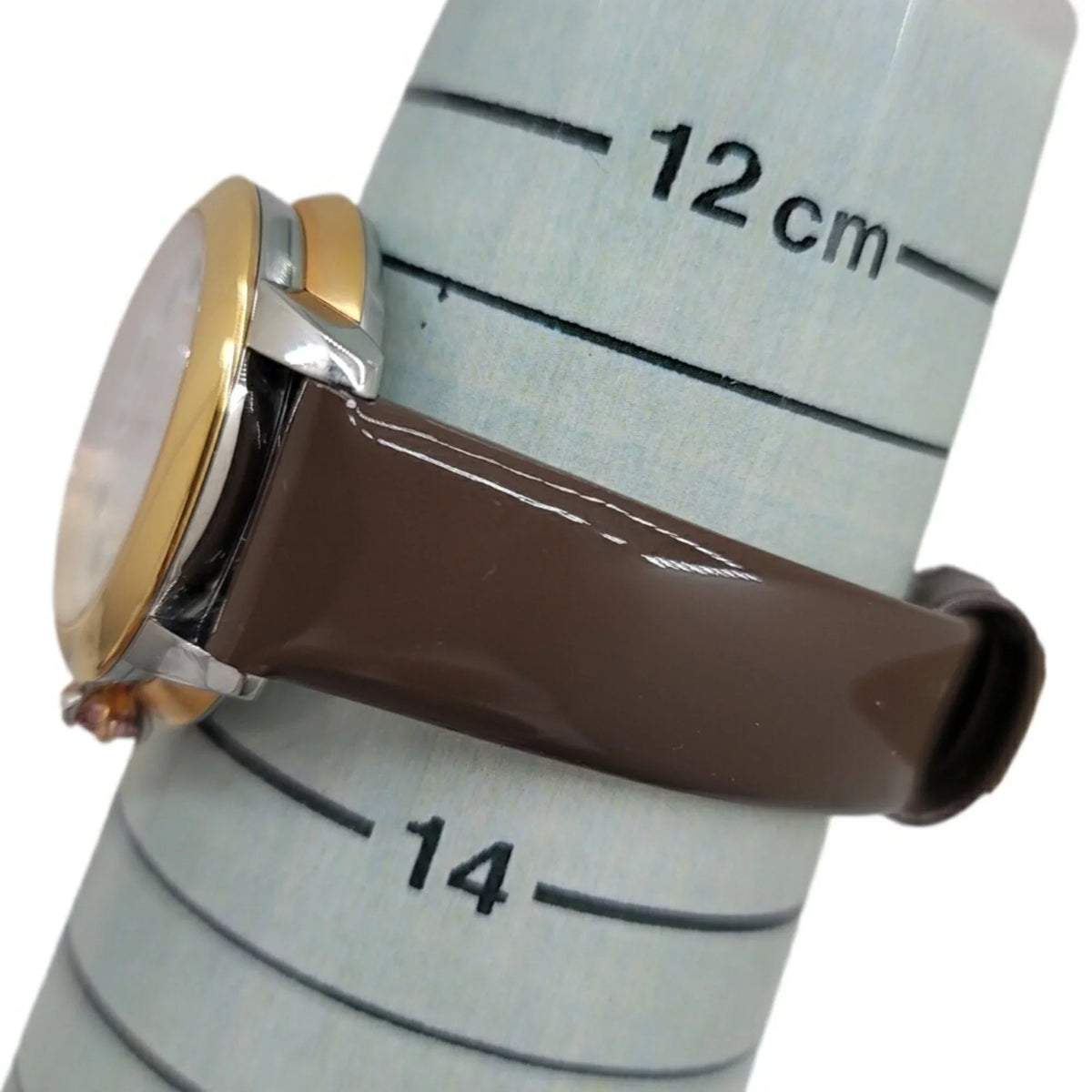 New) (Like Eye Spinel Clock Black Topaz SS Quartz FENDI Fendi Fashionable Colors Watch Enamel 3 Brown Women's Belt Shine Pre-Owned Shell