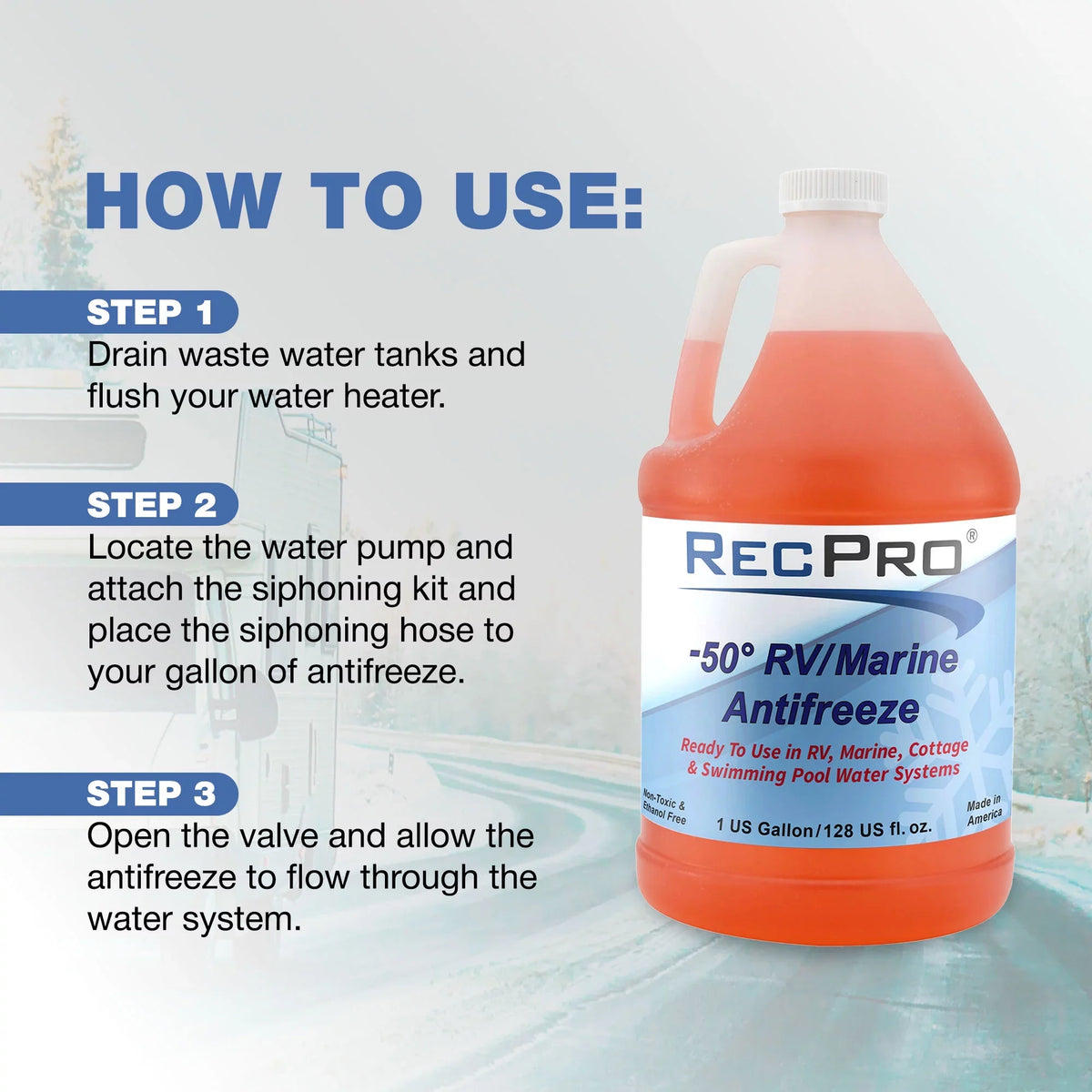 Antifreeze Pack) for (2 Winterizing RV Fluid RecPro Vehicles Concentrate