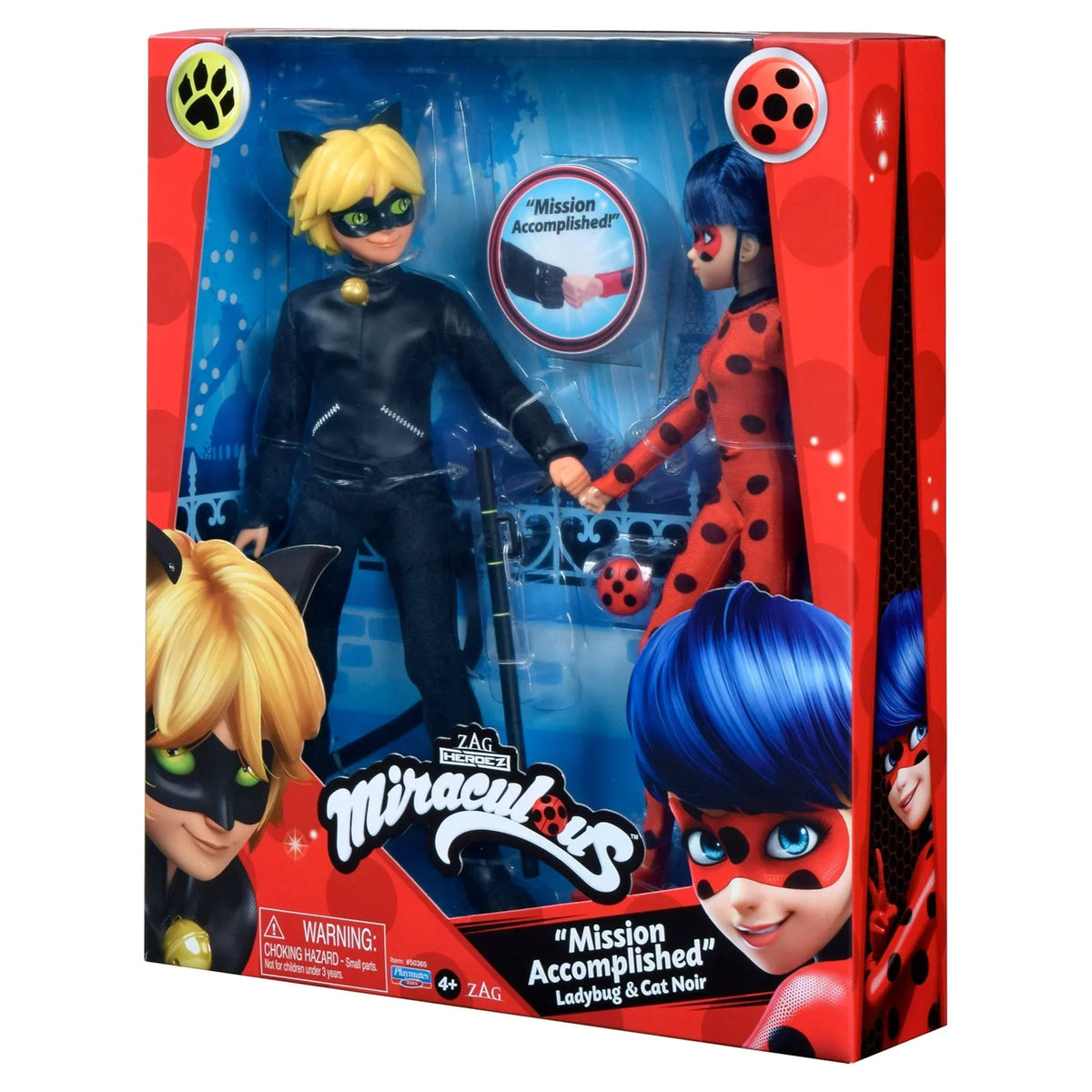 Doll Pieces Noir Ladybug Mission and 4 Playset, Accomplished Miraculous Cat