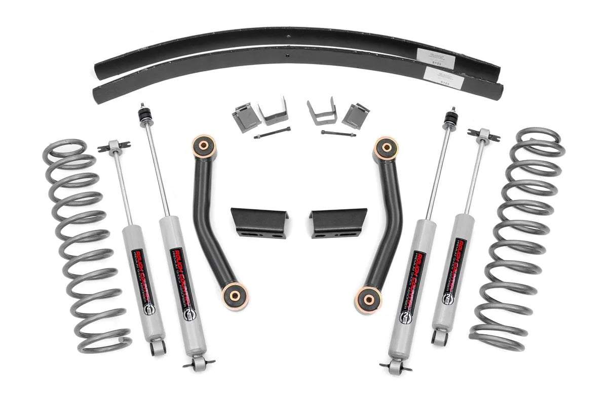 Series N3 II Cherokee Shocks Lift | Rough Kit (fits) Country XJ | Leaf 1984-2001 | Suspension 3" Jeep Add 670XN2