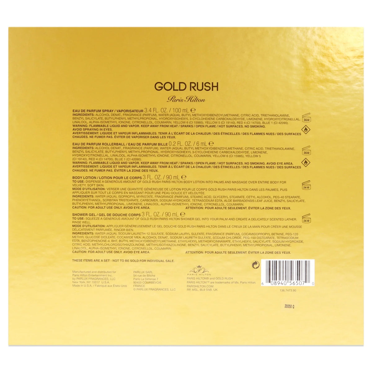 Women, 4 Gift for Rush Gold Pieces Perfume Paris Set Hilton