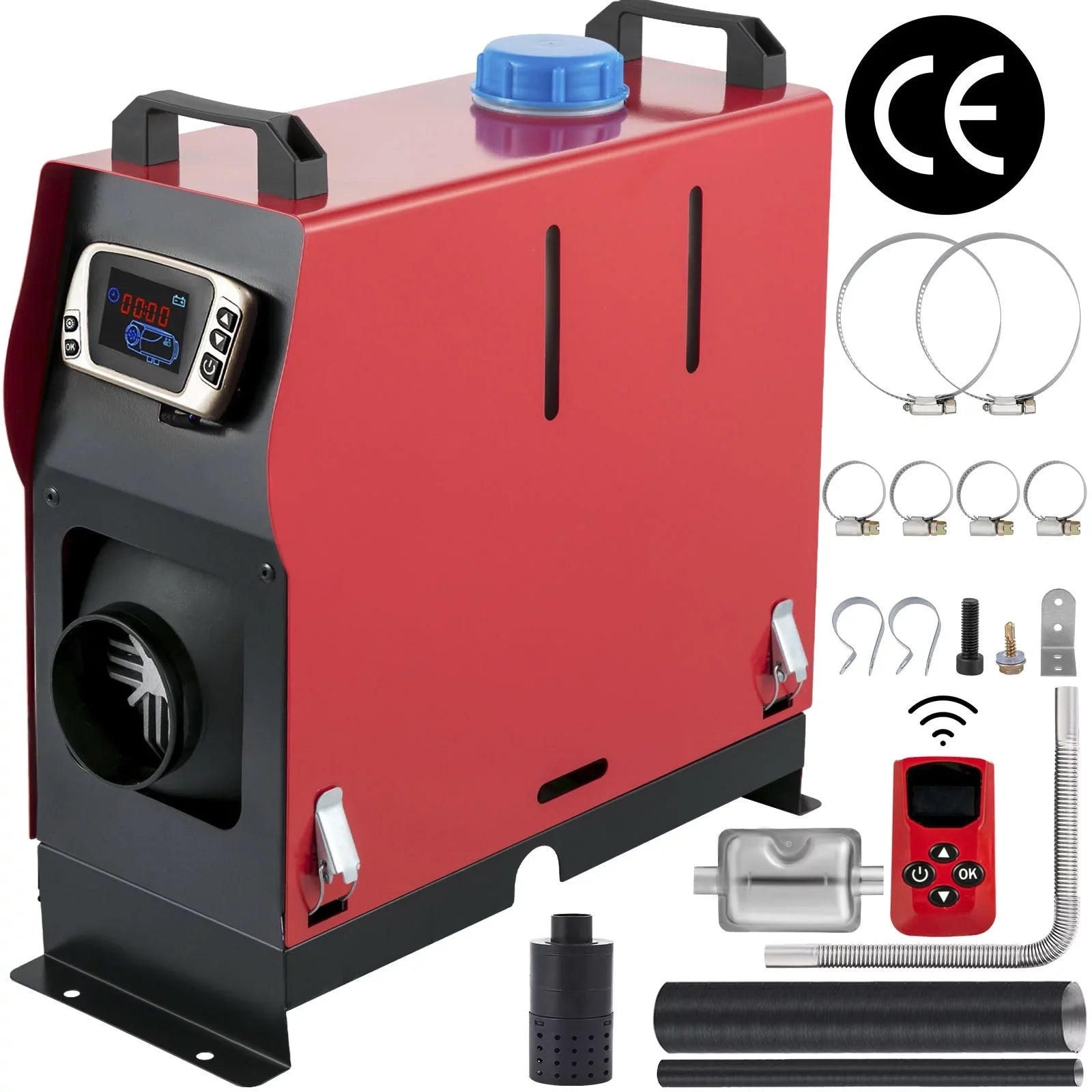 in 8KW, Switch, Car, 12V One LCD Outlet Heater Parking Diesel Trailer with Vehicles Control Engineering Truck, Air Diesel and Silencer, Bus, Air Motorhomes VEVORbrand One Wireless for Boat All