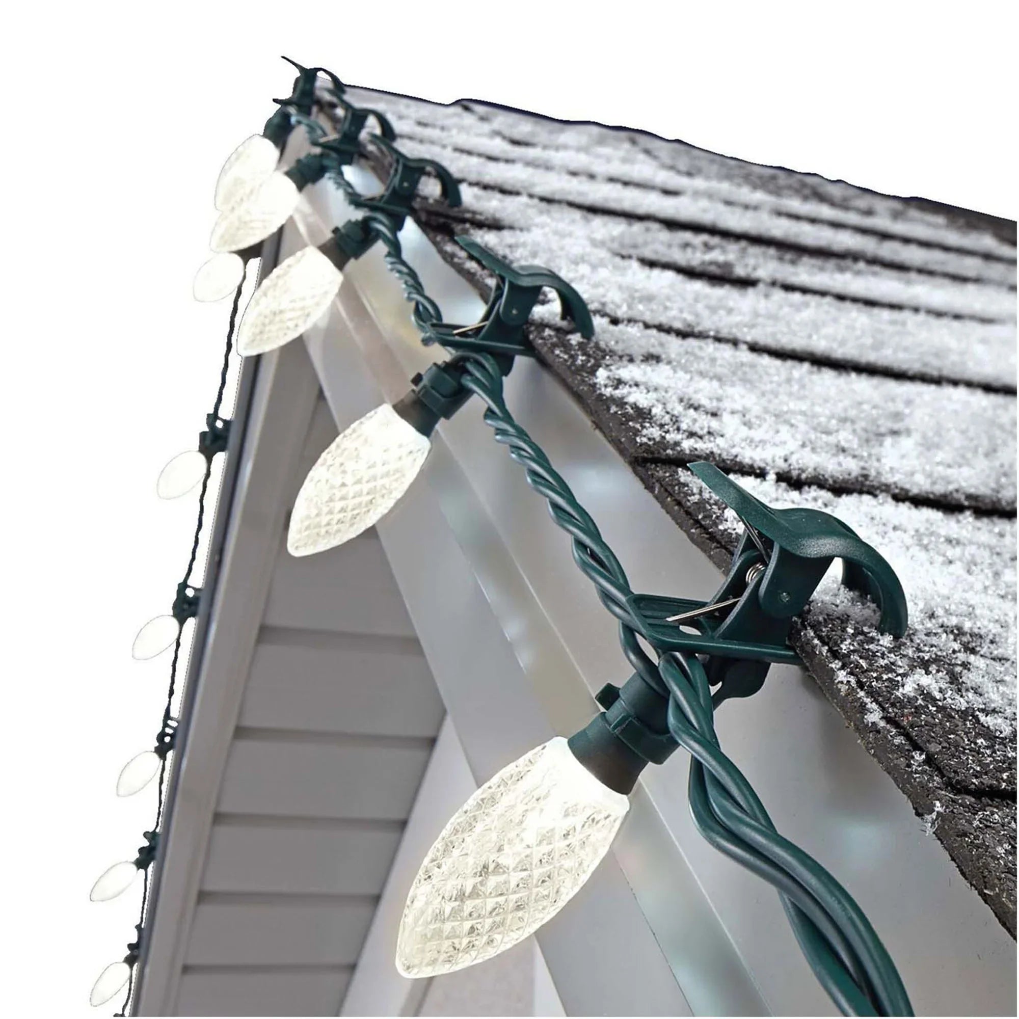 String (3 C9 Quick NOMA Pack) Clip LED Christmas 100 Lights Bulbs Warm