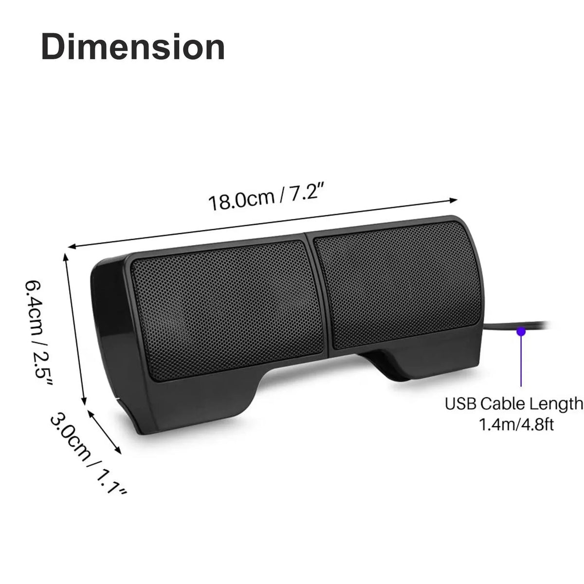 Soundbar Tablet Stereo Speakers Computer USB Mini External Laptop Clip-on Sound