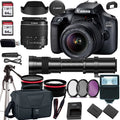 Camera HD lens+case+128Memory DSLR F/3.5-5.6 (24PC) Zoom EF-S EOS Zoom T100 Canon 4000D/Rebel w/Canon Lens+420-800mm 18-55mm Telephoto Cards