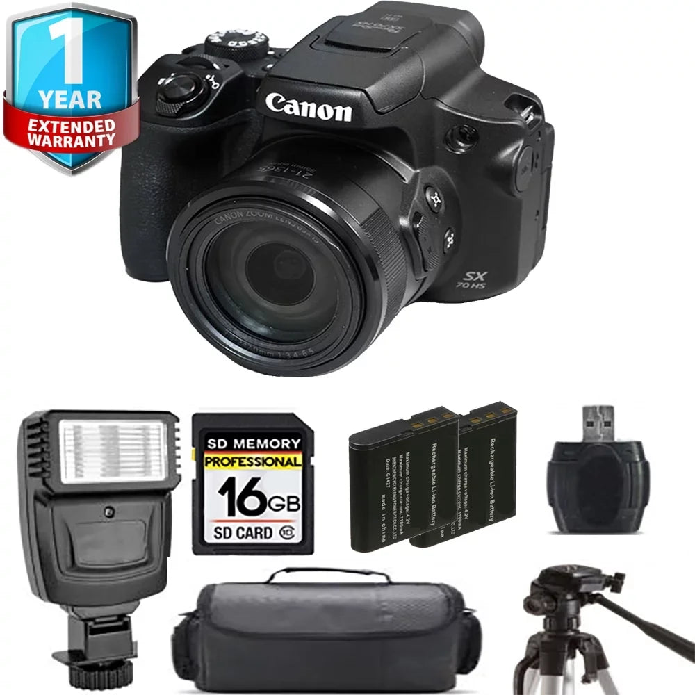 '+ SX70 1 Flash+ PowerShot Camera Battery Yr HS Extra + Canon Warranty Digital