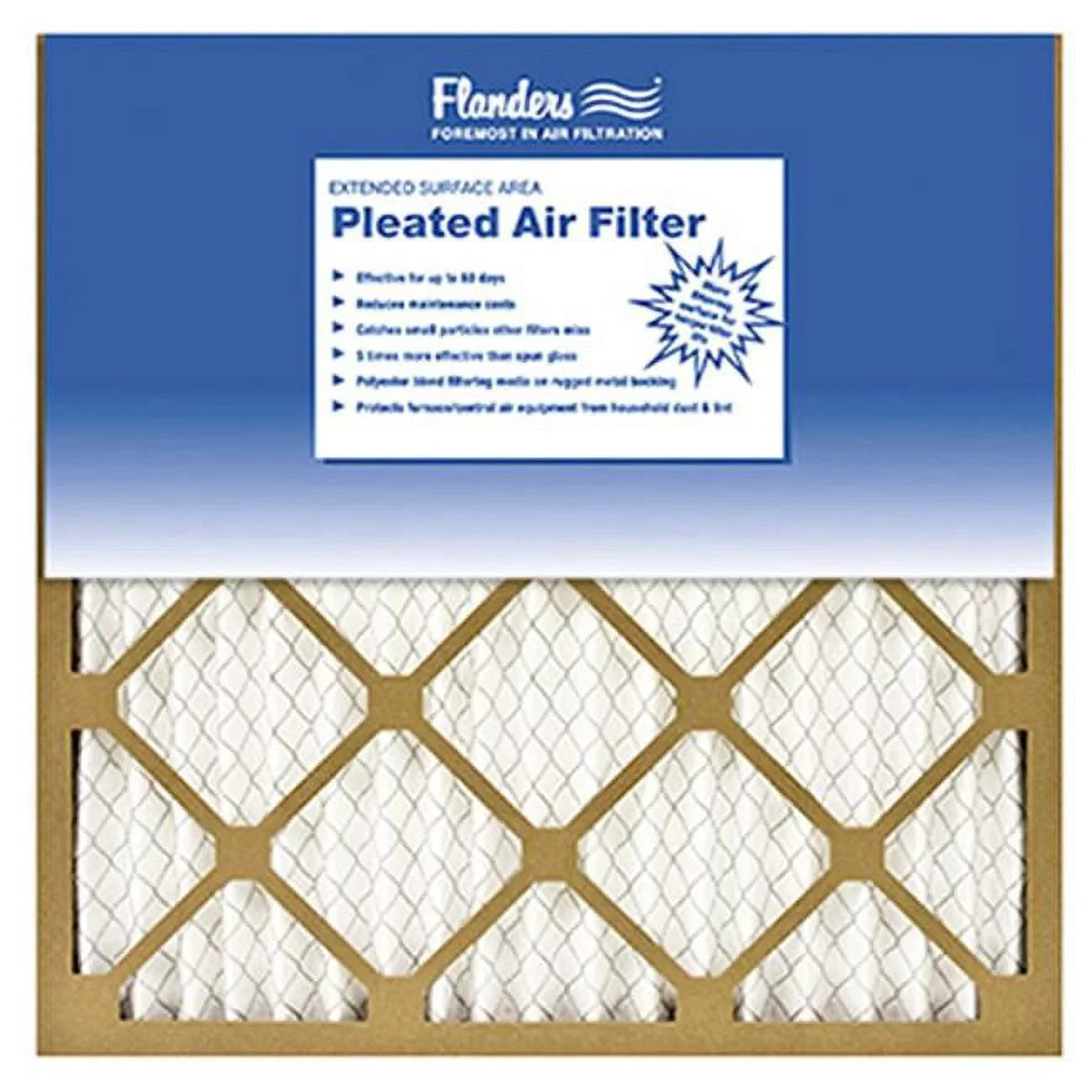 Basic 16 Of in. x - Pack 1 Filter Air 12 81555.011624 Pleated Flanders x 24