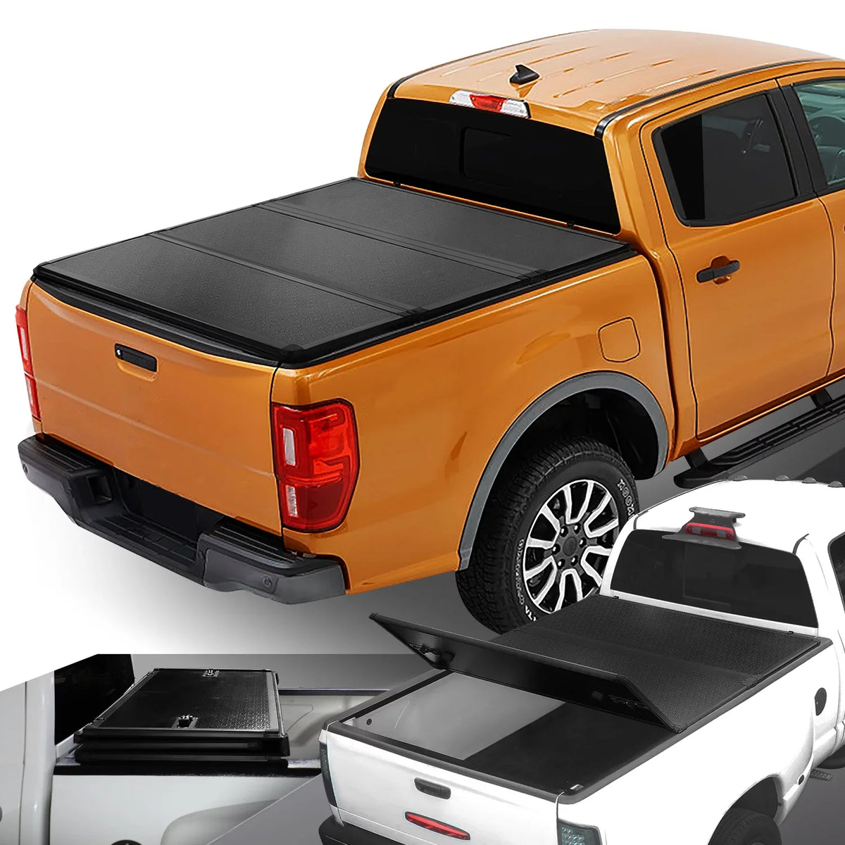 Ranger to Truck Top Motoring FRP Black Tri-Fold Aluminum 2019 Short 5Ft For Frame Tonneau 2021 Bed TTC-HARD-090 Ford DNA 20 Powdercoated Hard Cover