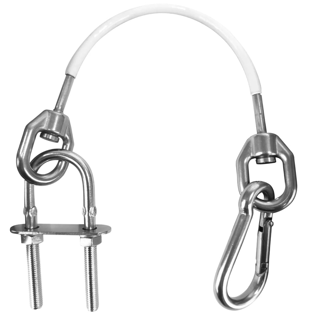 '- FO4560 Five PVC Straps, Wire Safety and Oceans 5/16-Inch Steel 7x19 U-Bolt 12-Inch Snap Duty Hook Anchor Rope, Heavy Includes Stainless Coated 5/16-Inch Carabiner 6mm