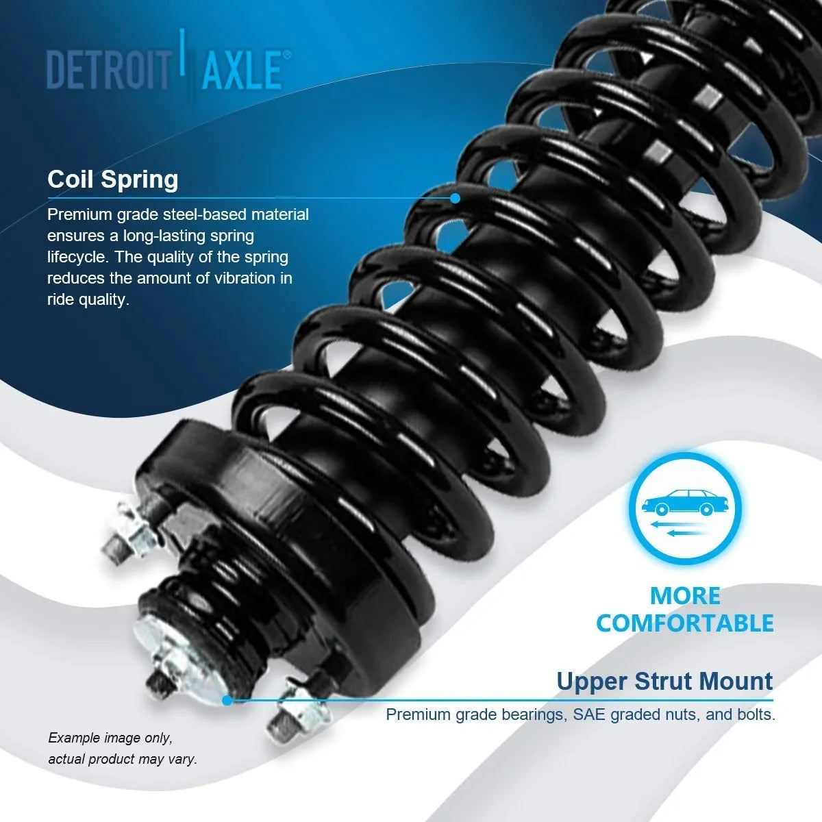 Struts Struts 2 Front 1997-2001 Quick w/Coil 1999 2000 Struts Install Ready Detroit Spring - for Assembly Complete Honda 1998 Axle Replacement CR-V