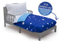 Toddler bottom, Collection | | bottom, | Piece | Comforter Night Children Boys Elastic Top Stars w/ Delta Pillowcase Fitted w/ Bedding Set Blue Elastic Flat 4 Fitted Boys Sheet Sheet, Starry |
