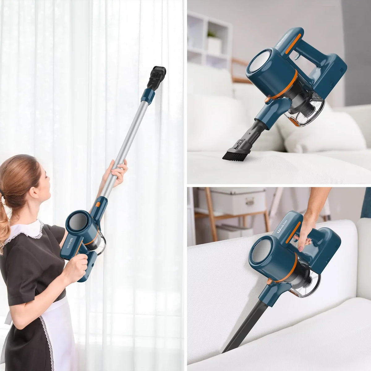 Vacuum 35 Runtime, Hard Powerful Lightweight Stick for to Floor Cordless Cleaner Home mAh up 2200 Vacuum Wnkim with Vacuum Pet Carpet Mins Hair, M5 Battery, 6-in-1 Cleaner,
