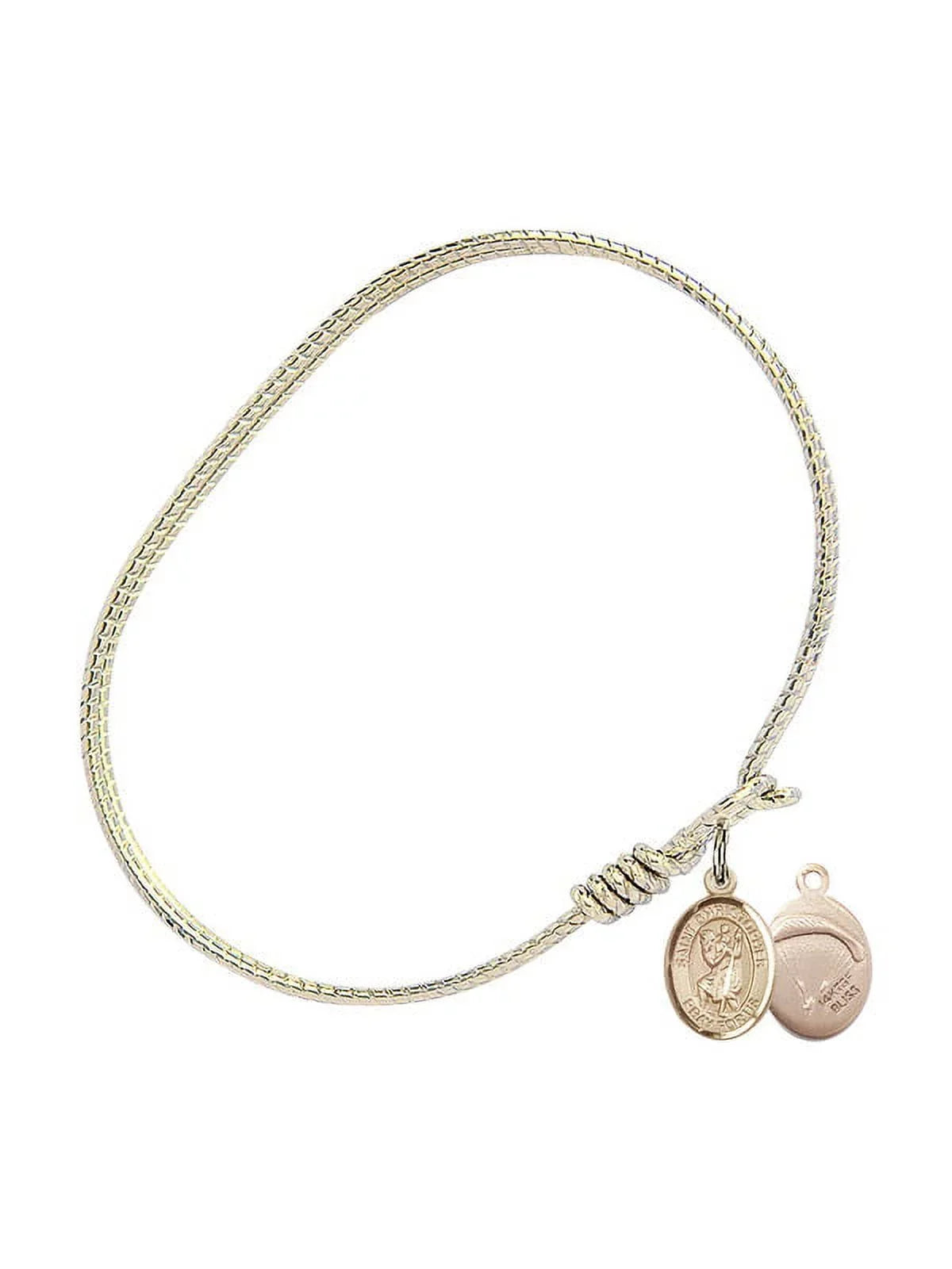 St. inch w/ Bangle Oval Gold-Filled Eye Christopher/Paratroopers Bracelet in Hook 6 1/4