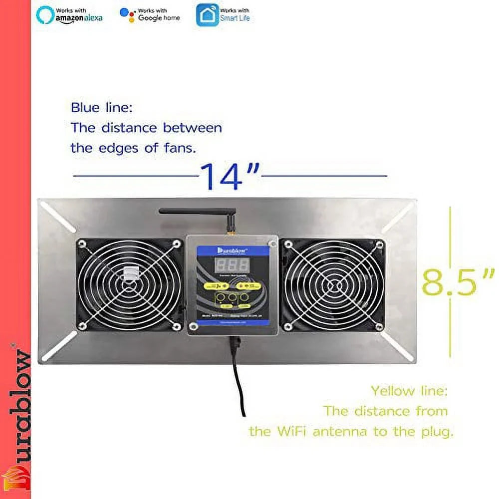 WiFi Google Alexa, with MFB Home Crawl Smart Humidity, Remote Mitigation, Compatible Ventilator, Home Radon M2D-SH Air-Out Space