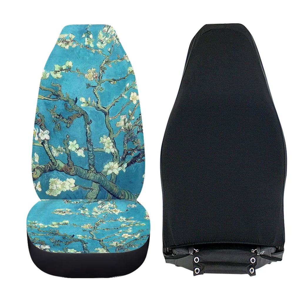 Cover for Car 2 Set Seat Cover SUV Vehicle Cars Xoenoiee Truck, Sedan Seat Front Bucket Polyester to Seat Pack Install Print Covers Pickup Most Blossoms Easy Plum