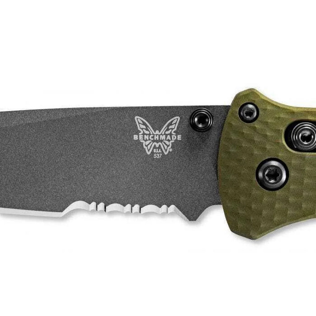 Axis Serrated 537SGY-1 Super Bailout Coated Tanto Benchmade Steel Tool CPM-M4 Knife Grey