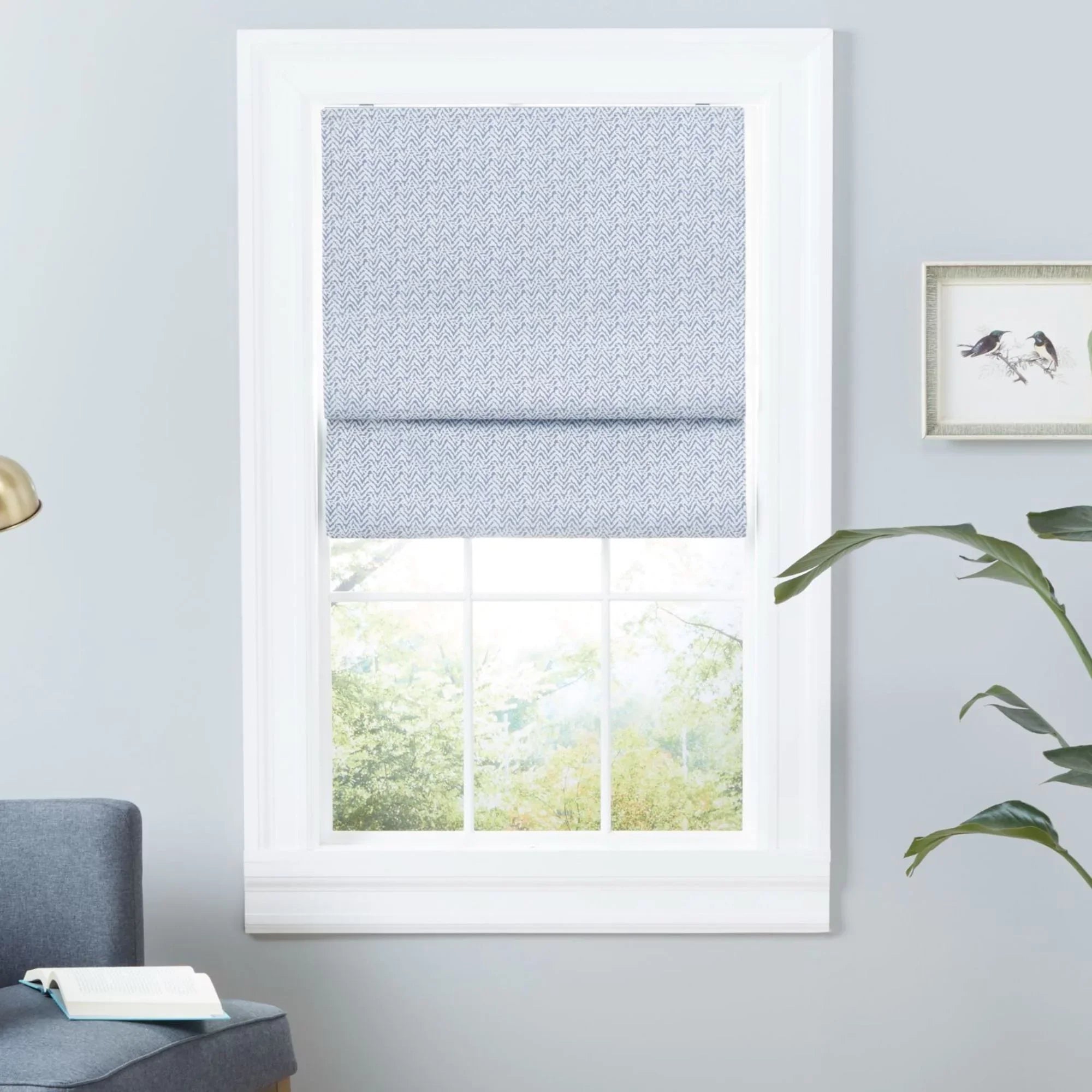 Slate Esme Roman Exclusive Home Blackout 27"x64", Blue Total Shade,