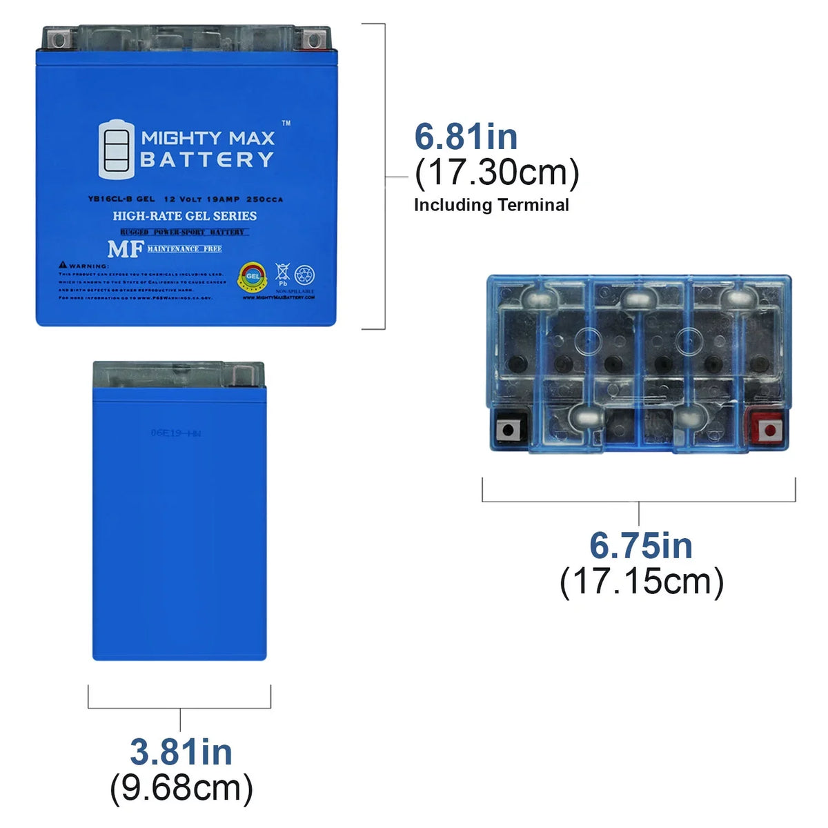 12V for 09-12 19AH Battery VXR YB16CL-B 1800cc Yamaha GEL VXS, FZS,