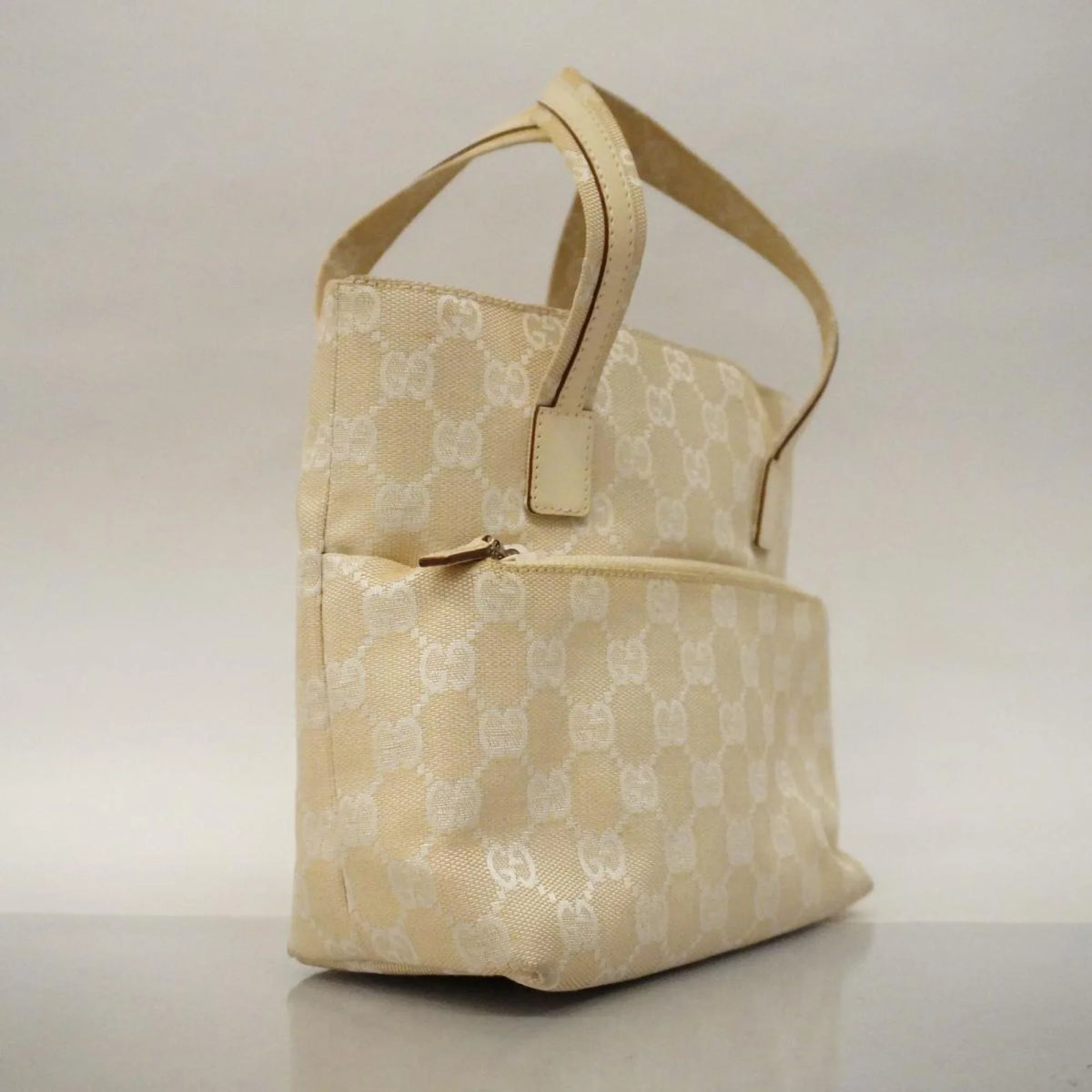 Canvas GG Ivory Leather 002 Handbag Gucci Women's (Good) 1079 Pre-Owned