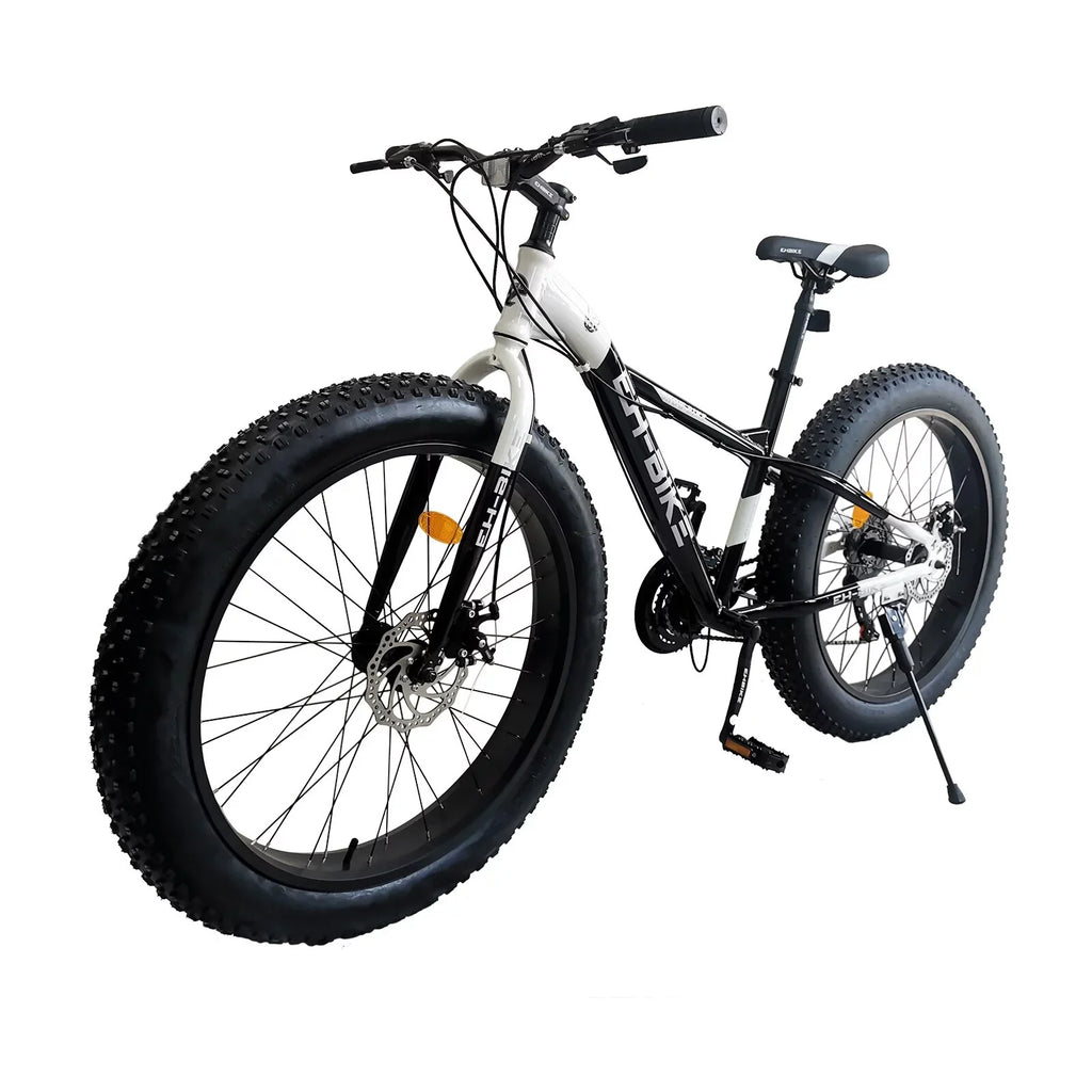 Brakes Fat Blue Knobby - and 4-Inch 26-Inch Front Tires, Mens Steel 7-Speed, Tire 76x24.8x40in Mountain Frame, Wide Bike, Rear Wheels,