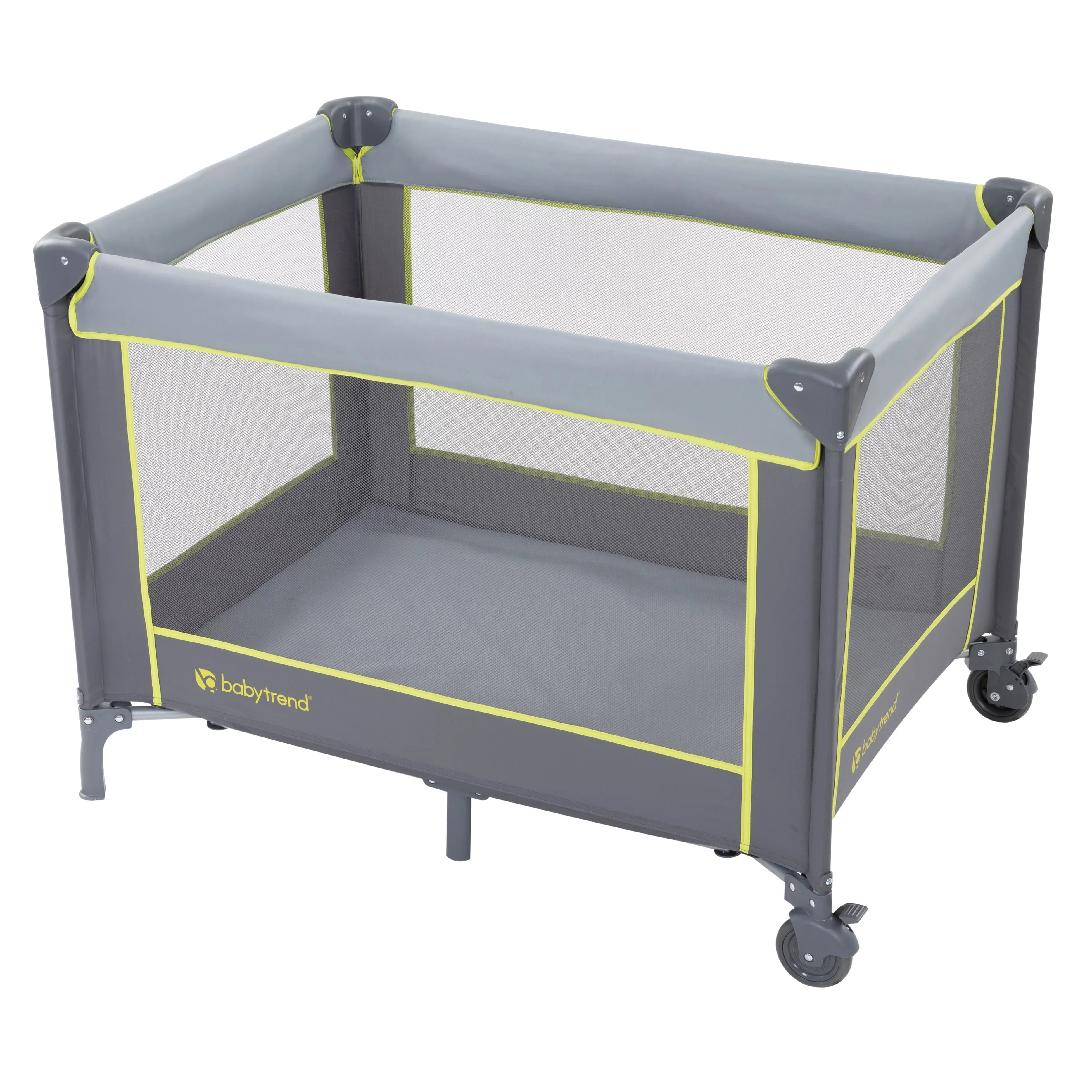 – Unisex Twinkle Portable Lime Bassinet Trend Playard Green, Baby with Flat