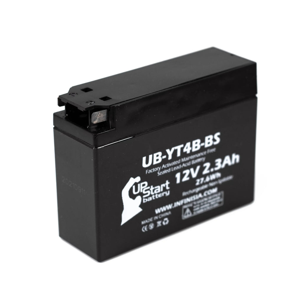 '- Factory 12V, Motorcycle for Battery UB-YT4B-BS Yamaha 4-Pack 400CC Maintenance SR400 2.3Ah, UpStart Free, Activated, Replacement 2004 Battery