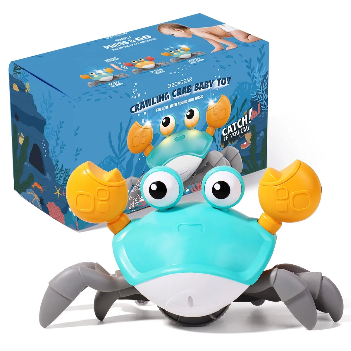 Light 12 Music Ideal Tummy 5 Built-in 11 Kids And 36 With 7 - Crawl Months Birthday Christmas Walking Old For Toddlers 3 9 6 Baby Alyvia Crab & Gift Learning 4 10 8 Toy & Time &