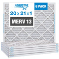 Air Furnace Aerostar Filter, 13 AC 6 20x21x1 Pack Filter, MERV Air Pleated