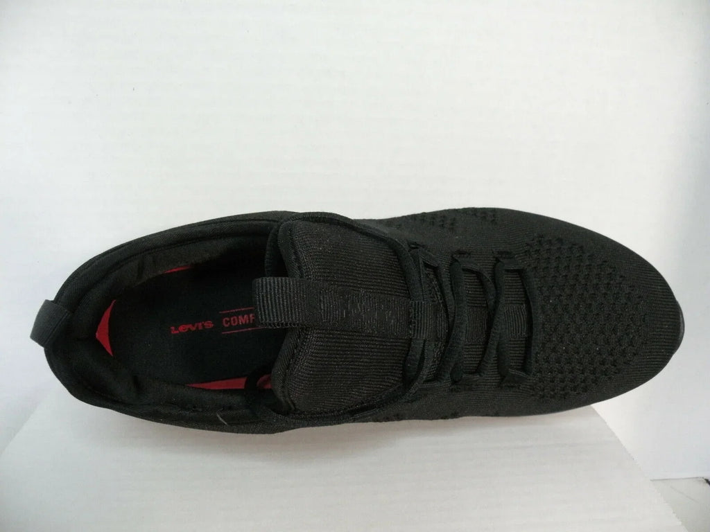 TRAINERS 12 SIZE COMFORT LOW NEW LEVIS SHOES ATHLETIC SPORTS BLACK SNEAKERS MEN